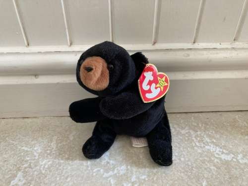 Original Vintage TY Beanie Babies BLACKIE the Bear