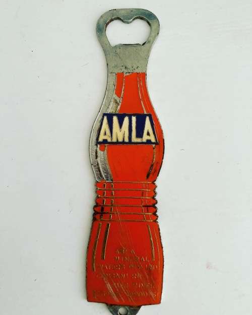 Vintage metal Cape Town South Africa 1970s AMLA Soda cool drinks branded advertising Bottle Opener