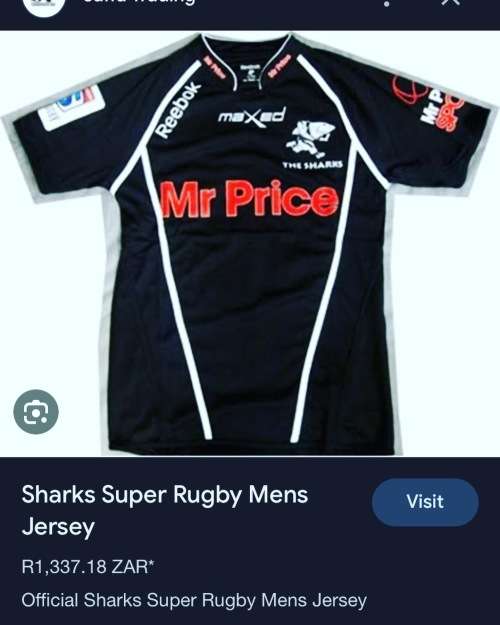 Rugby MR PRICE THE SHARKS MARC no 44 authentic players Shirt