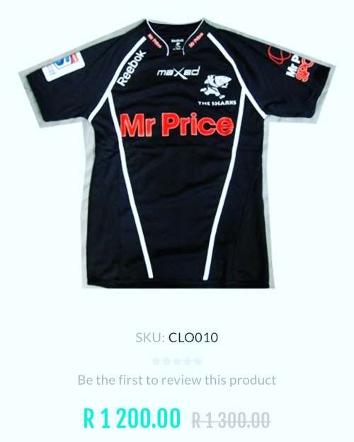 Rugby MR PRICE THE SHARKS MARC no 44 authentic players Shirt