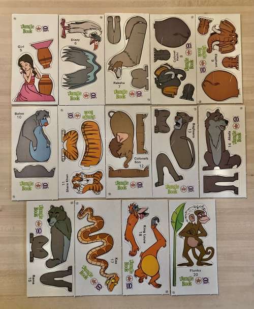 Walt Disney THE JUNGLE BOOK Caltex Petrol Station South African 1972 13 of 20 card set