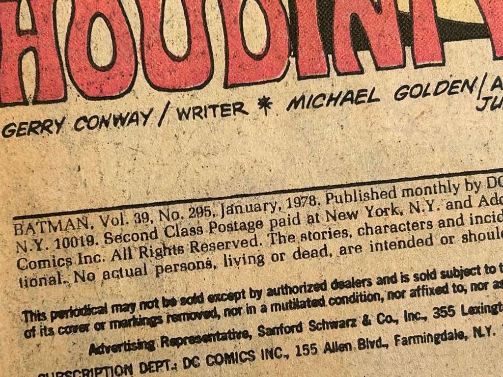 DC Comics BATMAN No 295 (Jan 1978)(VG-FN condition)