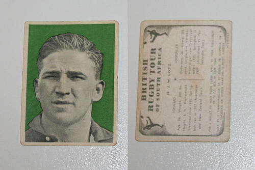 1937 Cigarette Card of Springboks rugby player J LOTZ from the British Lions 1937 tour