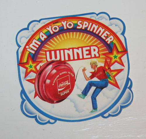 COCA COLA COKE RUSSELL South Africa 1980s YO-YO Competition WINNER Sticker