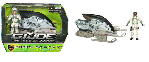 Gi Joe The Rise of Cobra SNOW JOB with ROCKSLIDE ATAV - Mint in sealed box