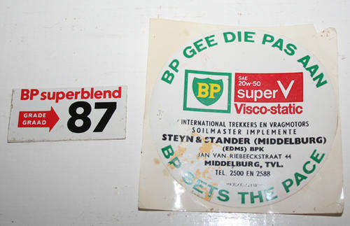 Vintage 1970s BP British Petroleum license car stickers
