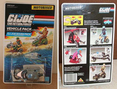 Vintage GI JOE The Action Force SCUBA VEHICLE PACK 1988 HASBRO TOYS MINT ON CARD