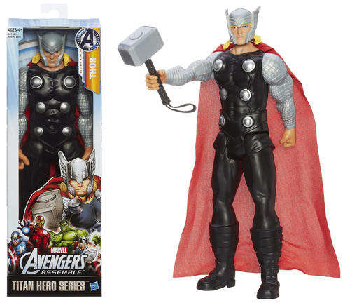 THOR LARGE ACTION FIGURE DOLL 25CM - AVENGERS - MARVEL COMICS - Hasbro toys mint in box