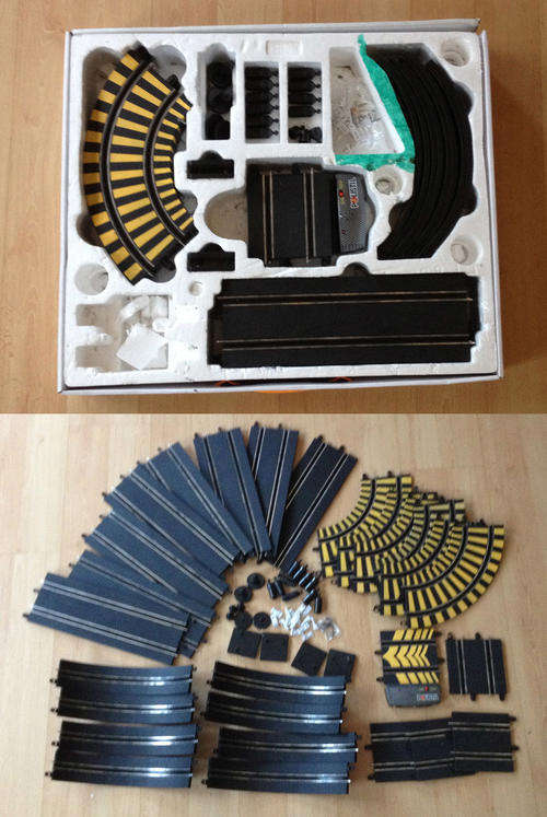 Modern POLISTIL SLOT CAR 26 TRACKS and EXTRA PARTS SET - STARTING at low starting price
