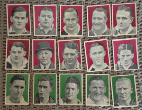 1937 1938 Cigarette Card lot of 15 Rugby British Lions and Springboks tour 78 years old