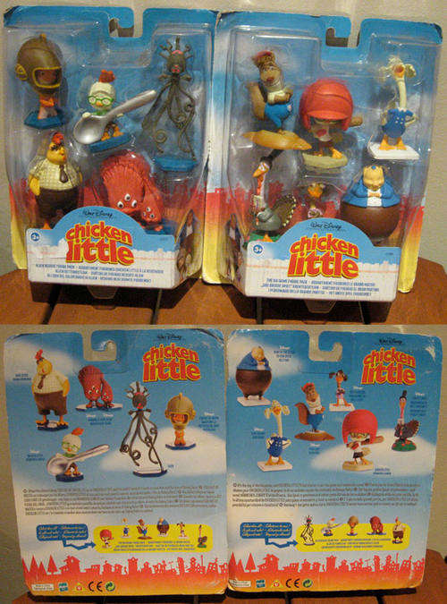 Disney LITTLE CHICKEN figure play sets - both complete sets mint on card