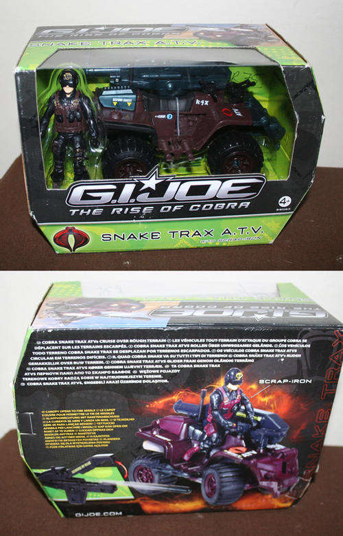 Gi Joe Rise of Cobra SNAKE TRAX ATV VEHICLE with Scrap Iron figure - mint in box
