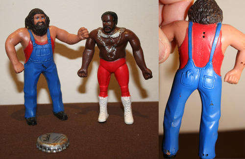 Ljn vintage WWF Wrestle Mania JUNKYARD & HILL BILLY JIM rubber action figure - 1984