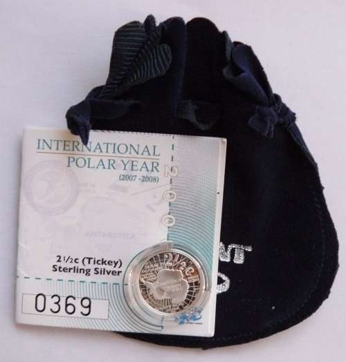 ## 2008  Proof  Tickey 2 1/2c with certificate - International Polar Year ##