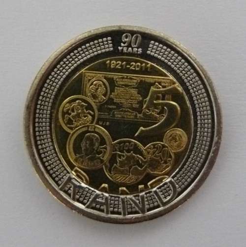 ** 7 X 2011 SARB 90th Anniversary R5 - ziplock bags - BID per Coin