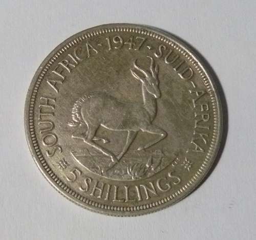 ** 1947 5 Shillings (Crown) **  nice condition - 80% SILVER