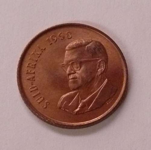 ** 5 X 1968 AFRIKAANS 2c ** - Bust of Pres. C R SWART - nice coins -  BID per Coin