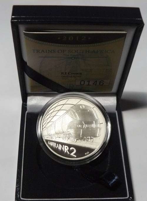 2012 Silver Proof R 2 - Trains of SA - Gautrain - with certificate