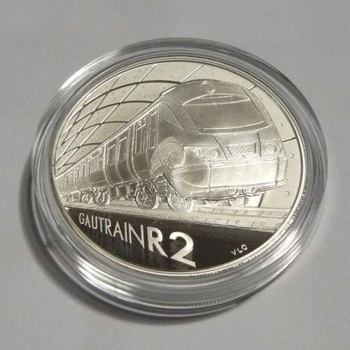 2012 Silver Proof R 2 - Trains of SA - Gautrain - with certificate