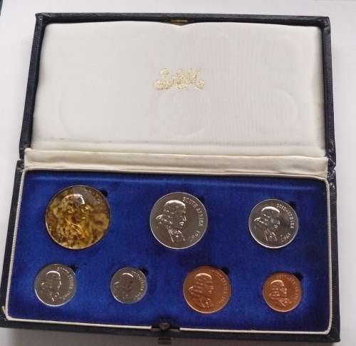 ** 1967 Short Proof Coin Set with SILVER R1 with H F Verwoerd on the Obverse **