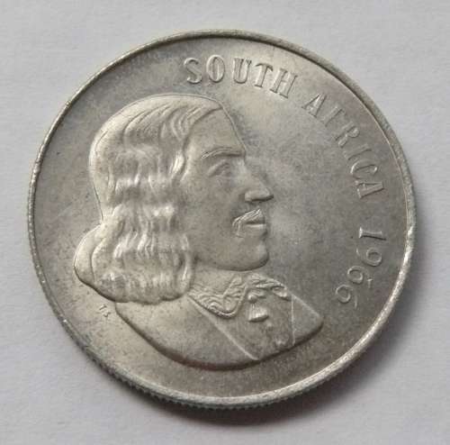 ** 1966 English SILVER R1 **  Van Riebeeck head on the Obverse - 80% SILVER - Nice Coin