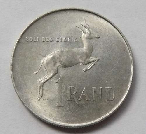 ** 1966 English SILVER R1 **  Van Riebeeck head on the Obverse - 80% SILVER - Nice Coin