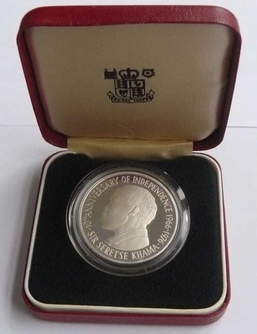 ## 1976 Proof Silver 5 Pula Coin - Botswana ##