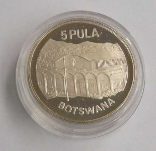 ## 1976 Proof Silver 5 Pula Coin - Botswana ##