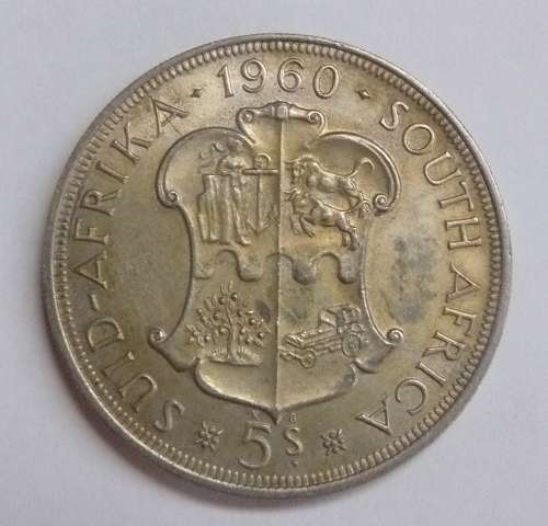 ** 1960 5 Shillings / CROWN ** -  50% SILVER content - Nice coin
