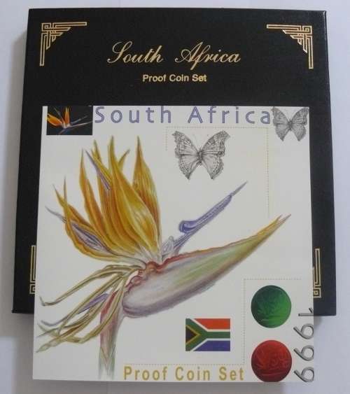 ## 1999 South Africa Proof Coin set in Mint Box - Strelitzia ##