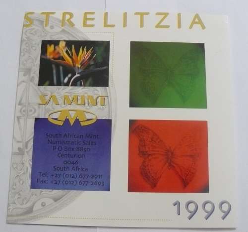 ## 1999 South Africa Proof Coin set in Mint Box - Strelitzia ##