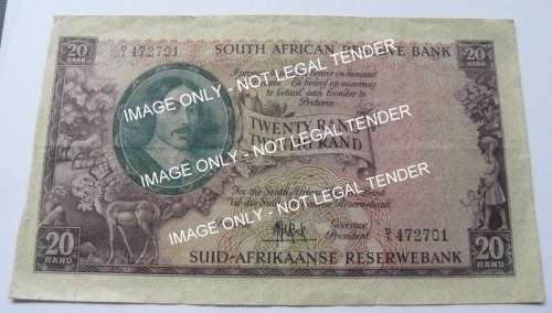 ** 1961 TWENTY /TWINTIG RAND Note ** - 4th Issue M.H. de Kock