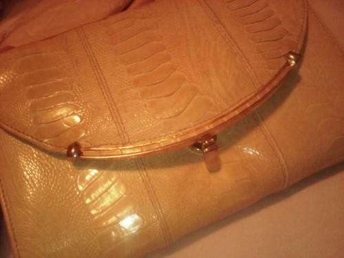 vintage ostrich leg skin handbag