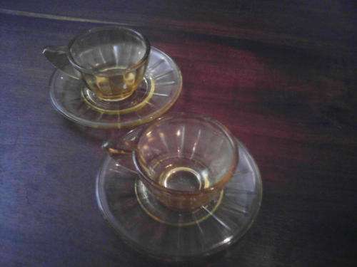 vintage small yellow glass cup and sources