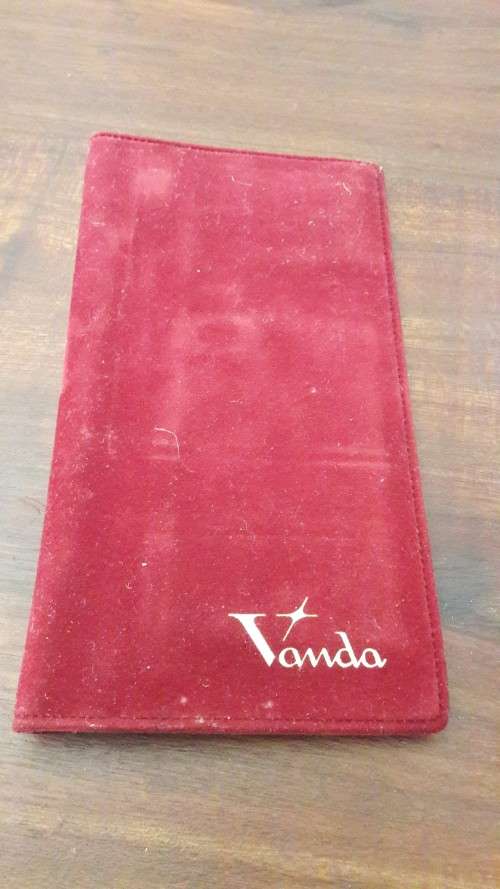 vintage red velvet vanda purse
