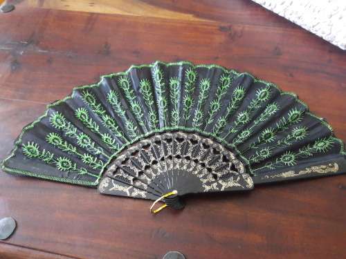 Embroidered hand fan