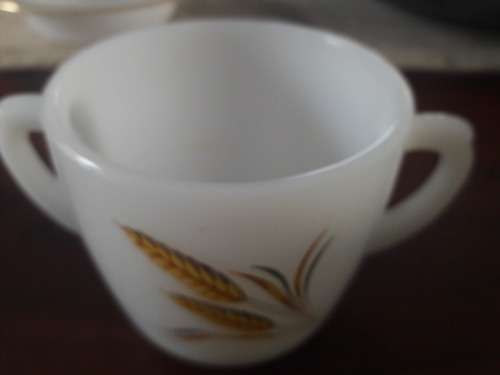 vintage milk glass sugar bowl with lid