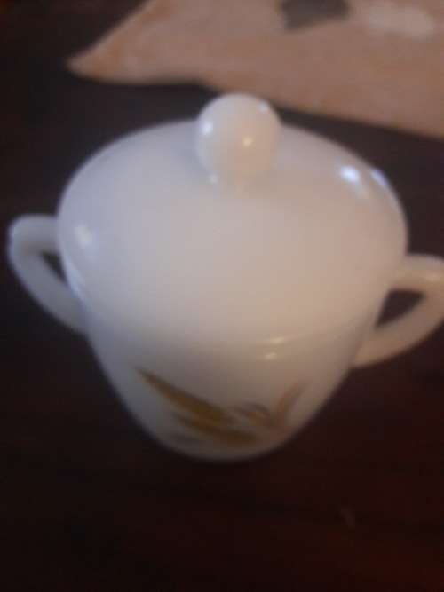 vintage milk glass sugar bowl with lid