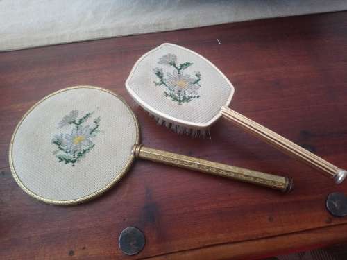 vintage brush and mirror