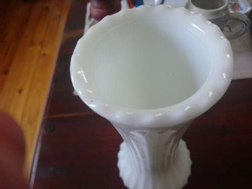 Milk glass vase large