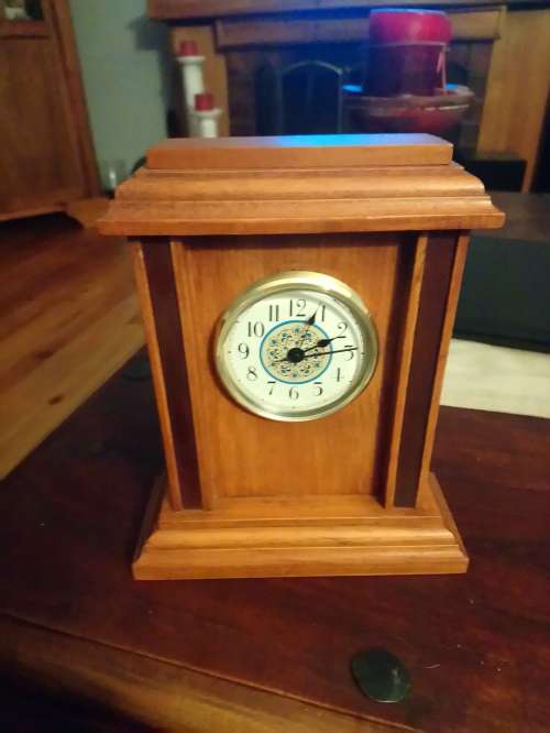 Wooden mantel clock made by david bouren
