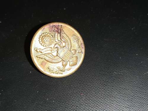 Vintage Military Button Embossed Eagle D. Evans Co. North Attleboro, Mass