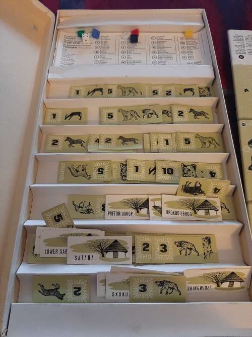 vintage south africa nasional kruger wiltuin bord spel