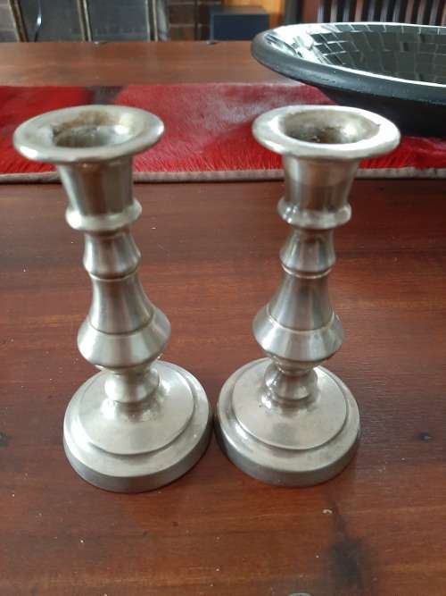 silver candle holders