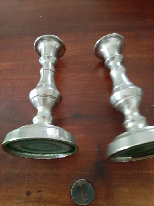 silver candle holders