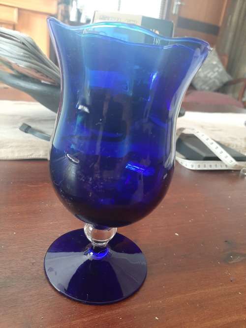 Blue glass vase