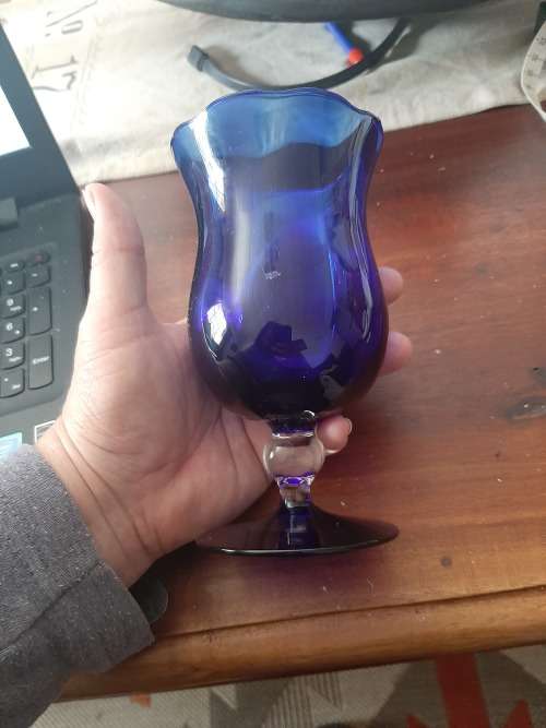 Blue glass vase
