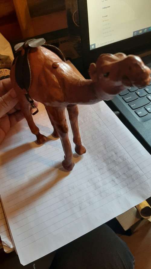 Leather covered camel vintage