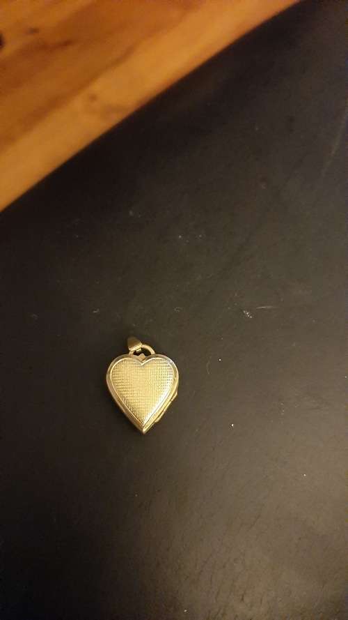 Heart Gold Locket cross with mother of pearl