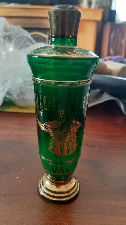 Green perfume bottle